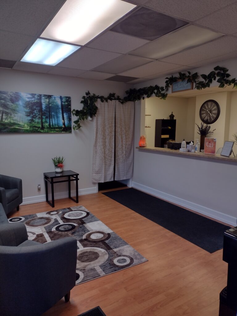 On Point Massage reception area and Colorado Springs massage clinic entrance